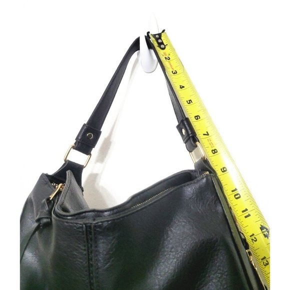 Black Faux Leather Crossbody Shoulder Bag NEW Adjustable Removable Strap 12x11 - Picture 10 of 10